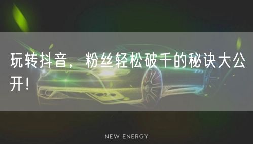 玩转抖音，粉丝轻松破千的秘诀大公开！